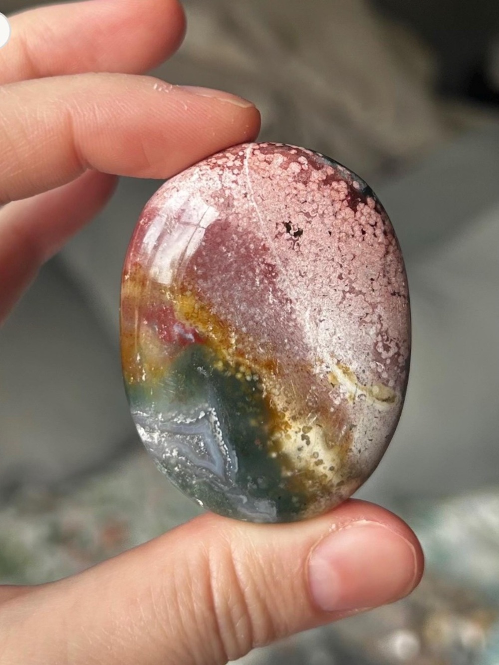 Unicorn Jasper Palm Stone ~ Pocket Stone ~ Ocean Jasper ~ Crystal